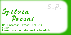 szilvia pocsai business card